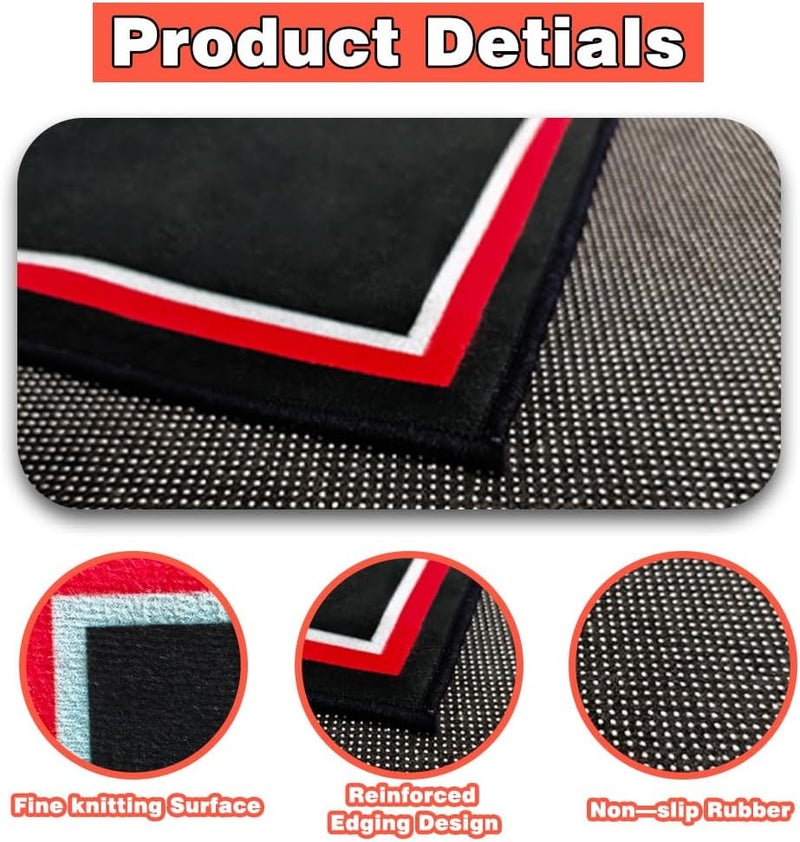 RV MURTS 4x6ft Drum Rug Mat with Non-Slip Grip Bottom, Drum Carpet Noise Reduction, Floor Protection for Electric Drum and Jazz Drum Set Splash Stands, Gift for Drummers, Music Practice Kit, 48x72in, Black - Image 3